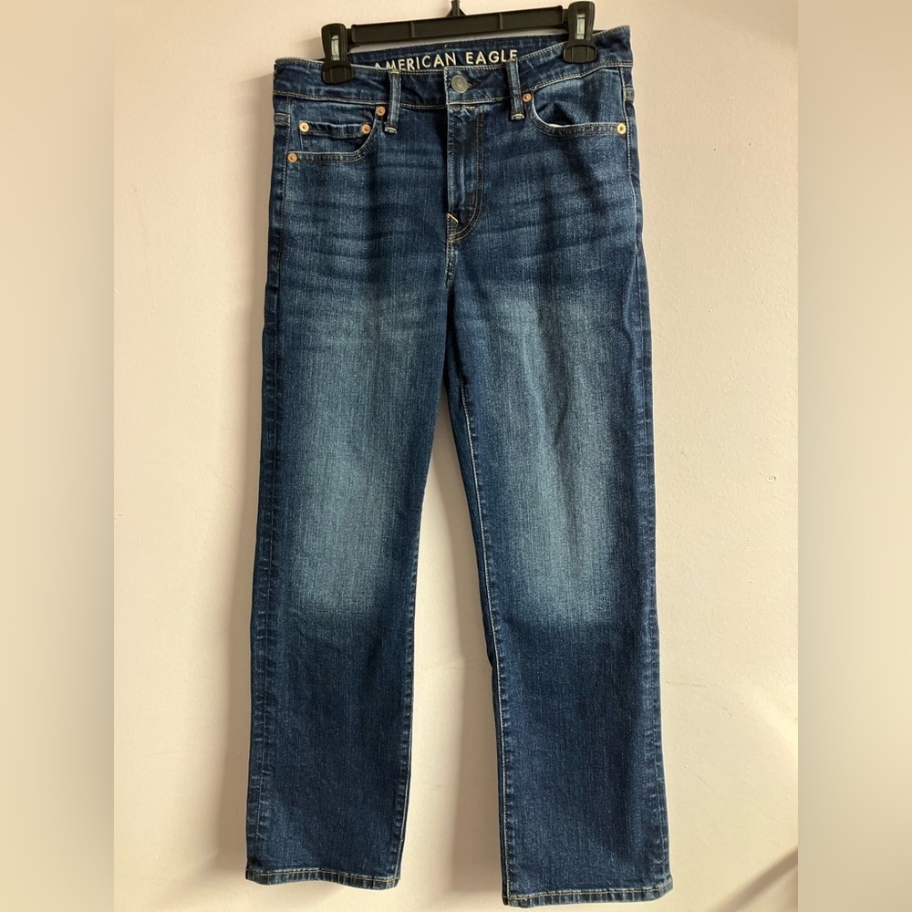 American Eagle Airflex Medium Wash Straight Cut Men’s Denim Jeans, 30 x 30, Blue